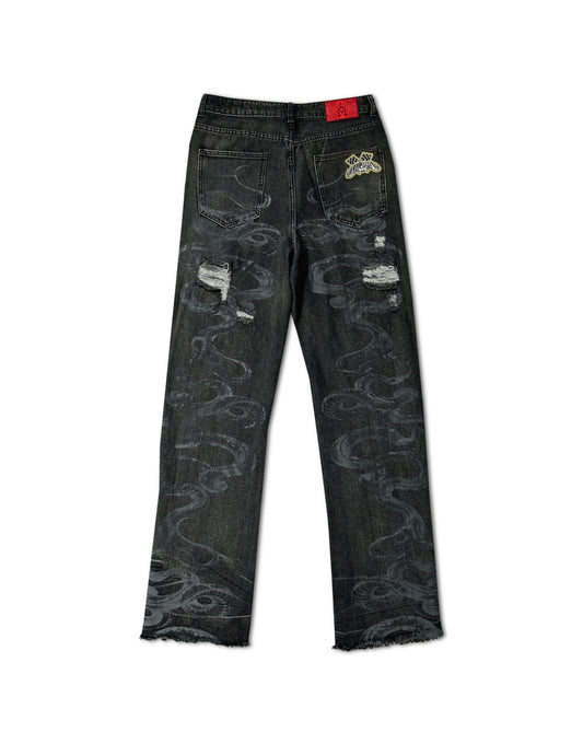 South Blk Snake Denim